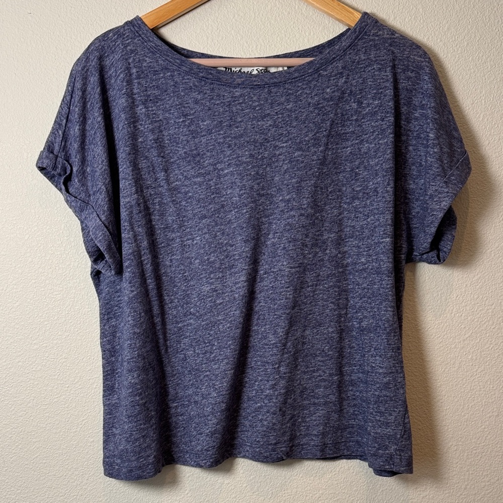 Michael Stars Linen Blend Blue Top